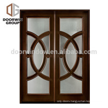 Expensive antique wooden double door designs red oak glass swing door